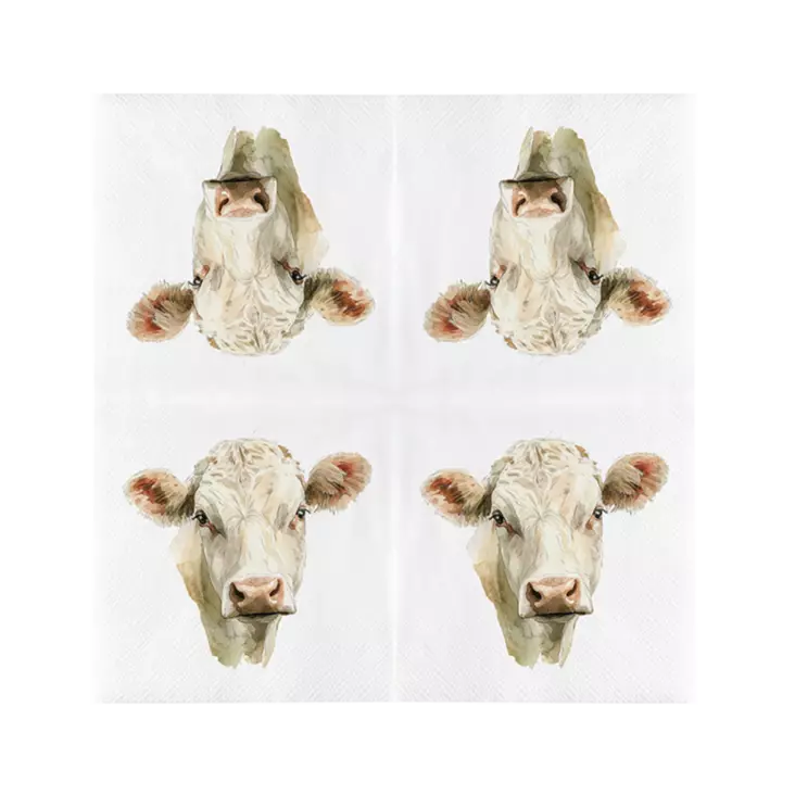 Lehmä servetit 20 kpl/pkt - Maatila-aiheiset tuotteet - 8714982286544 - 1