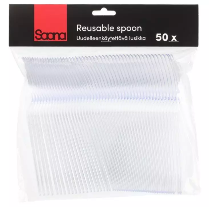 Lusikka uudelleenkäytettävä kirkas 20 kpl - Kertakäyttöastiat - 6410416517834 - 1