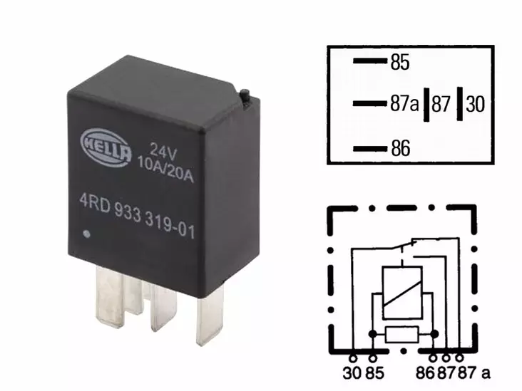 Mikrorele Hella 5-nap vaihtorele 24V - Autosähkötarvikkeet - 4082300395594 - 1