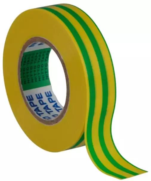 Sähköteippi Nitto 21A 15mm/10m Kelta-vihreä - Teipit - 5411512201284 - 1