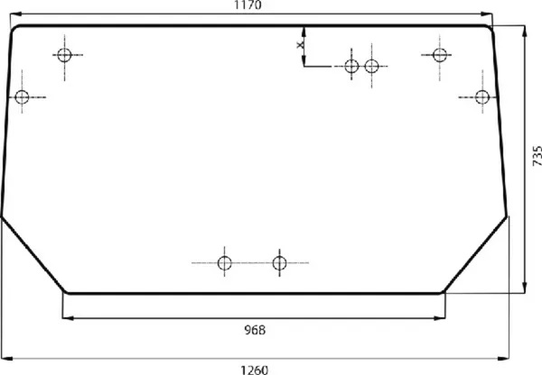 Takalasi, ylempi (Deutz-Fahr 00110806010) - Ohjaamon lasit - 8716106708314 - 1