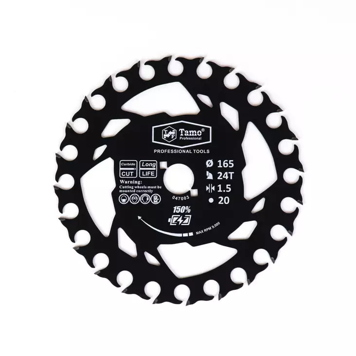 Tamo pyörösahanterä 165X24TX20MM - Sirkkelin- ja pyörösahanterät - 6420613779584 - 1