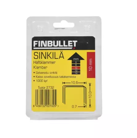 Sinkilä 13-10mm 1000kpl 10.6x0.7x10mm - Nitojat ja niitit - 6438152027325 - 1