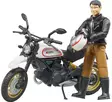 Bruder moottoripyörä Scrambler Ducati Desert Sled ja kuljettaja - Bruder työkonelelut - 4001702630515 - 3