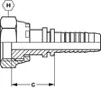 Puristettava liitin DN13 13/16" ORFS naaras/uros - Hydrauliikka - 8716106440955 - 2