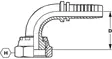 Puristettava liitin DN13 1" ORFS naaras/uros 90° - Hydrauliikka - 8716106786275 - 2