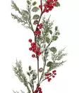 Köynnös punaisilla marjoilla 130 cm - Joulukoristeet - 6410416576565 - 2
