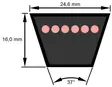 Kiilahihna Optibelt VB 25 x 6000 mm - Hihnat ja tarvikkeet - 4014486038675 - 2