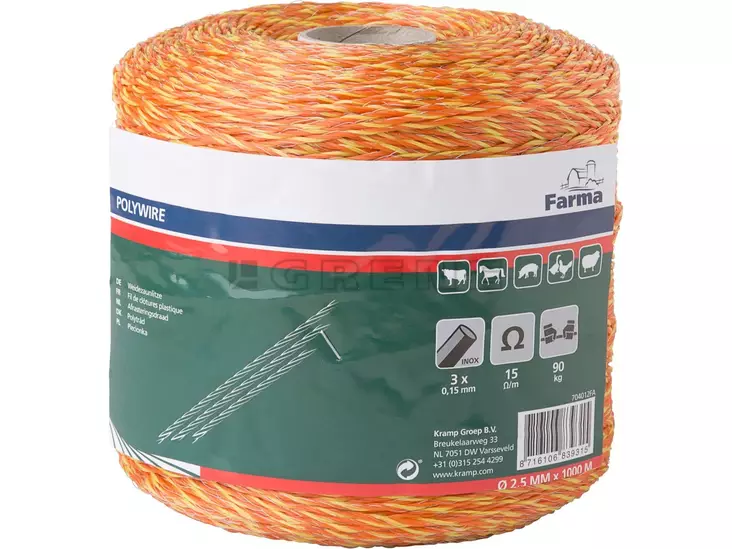 Aitalanka Farma 2mm 1000m kelta/oranssi - Aitanauhat ja -langat - 8716106839315 - 1