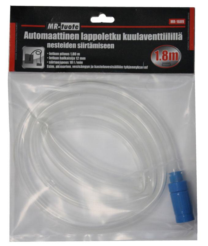 Automaattinen lappoletku 12 mm x 1,80 m - Autotalliin - 6430032155685 - 1