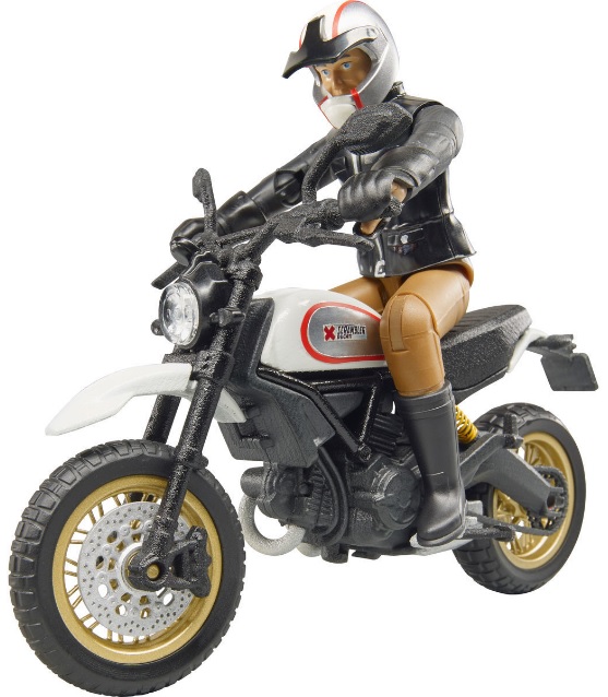Bruder moottoripyörä Scrambler Ducati Desert Sled ja kuljettaja - Bruder työkonelelut - 4001702630515 - 1