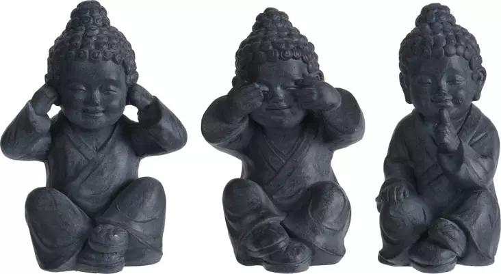 Buddha-patsas "Ei näe, ei puhu, ei kuule" - Puutarhapatsaat, koristeet - 8720573179515 - 1