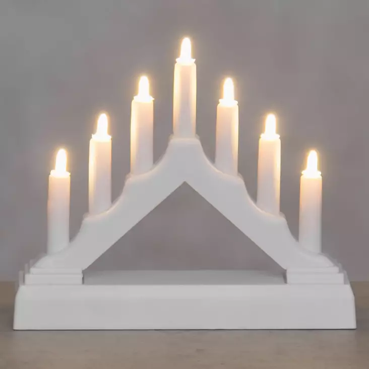 Finnlumor Kynttelikkö 7-haarainen mini 13 cm valkoinen - Tunnelmavalot - 6410416310565 - 1