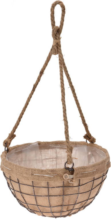 Juuttiamppeli muovitettu halk. 30 cm - Ruukut, vaasit, korit - 8720573138475 - 1