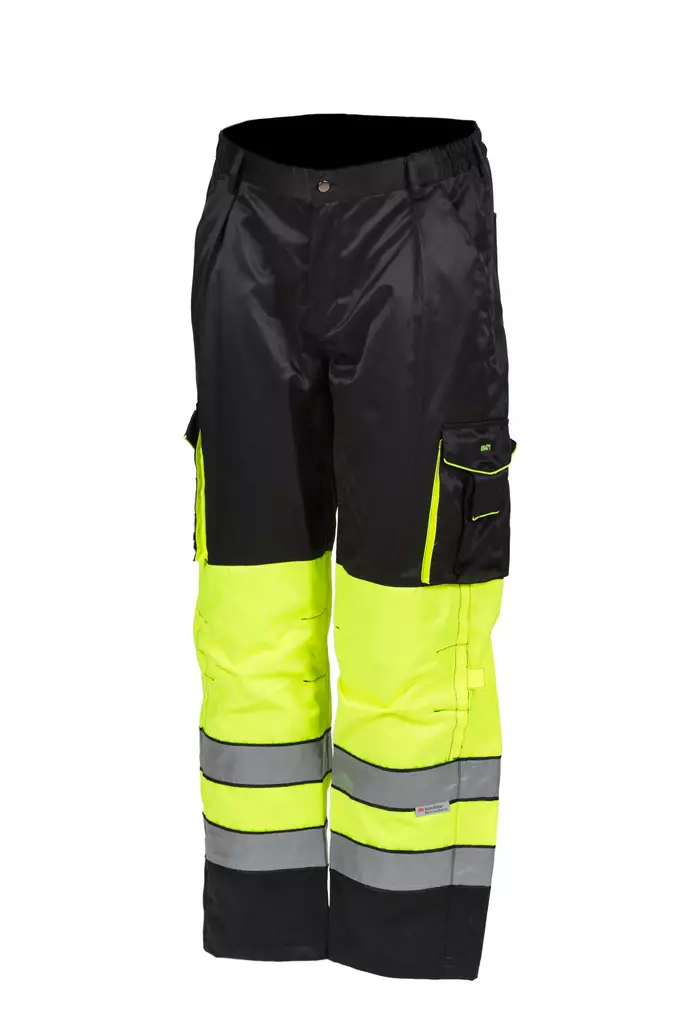 Kelta/musta huomioväri vyötäröhousut, vuoriton - Kesä työvaatteet - 6418326413505 - 1