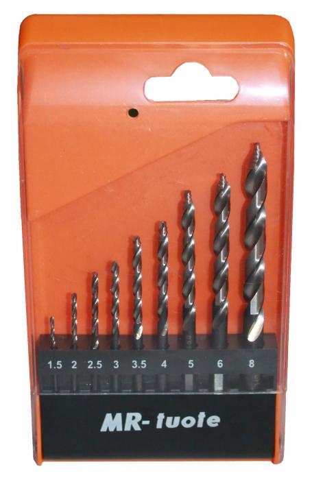 Kierukkaporasarja 9-os. HSS M2, DIN 338 - Metalliporanterät - 6430074694135 - 1