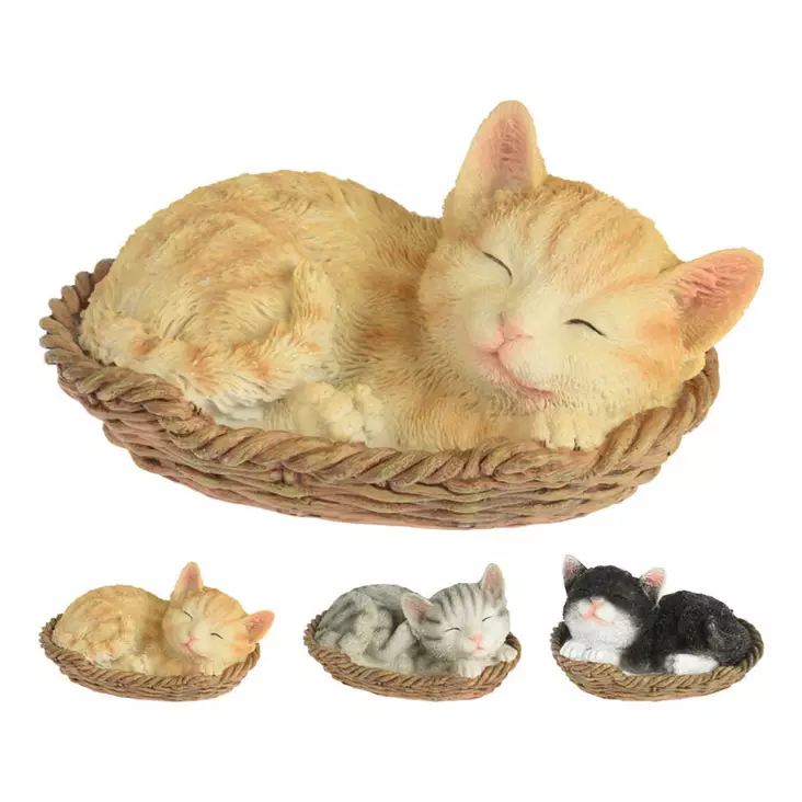 Kissa korissa - Puutarhapatsaat, koristeet - 8720573078795 - 1