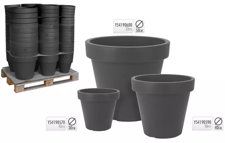 Kukkaruukku antrasiitti - Ruukut, vaasit, korit - 8718158557575 - 1