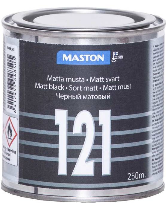 Maston maali Matta musta 250ml - Muut maalit, lakat ja öljyt - 6412496048505 - 1
