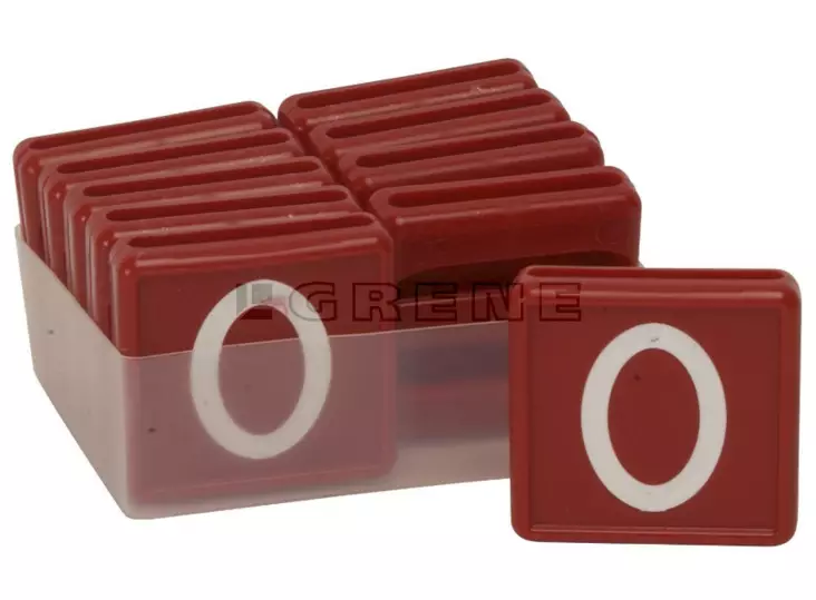 Numerolappu punainen, eri numeroita, 10 kpl/pkt - Eläinten merkintä - 5700033515575 - 1