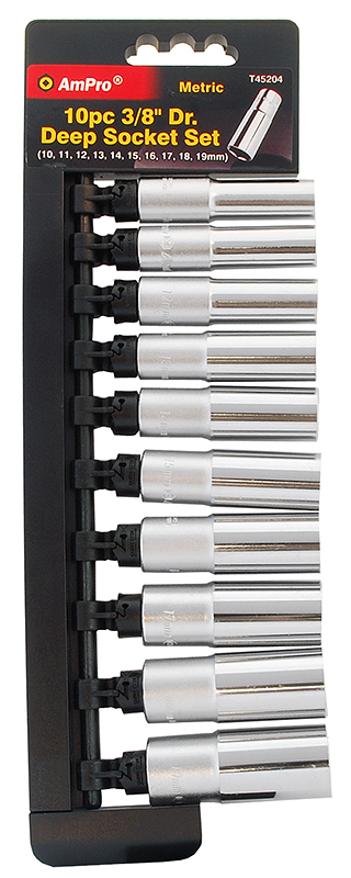 Pitkä hylsysarja 3/8" 10-os. - Hylsyt ja -sarjat - 795609452045 - 1