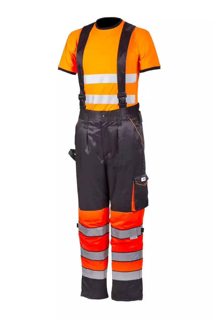 Priha talvityöhousut olkaimilla puna/musta - Talvi työvaatteet - 6418326404565 - 1