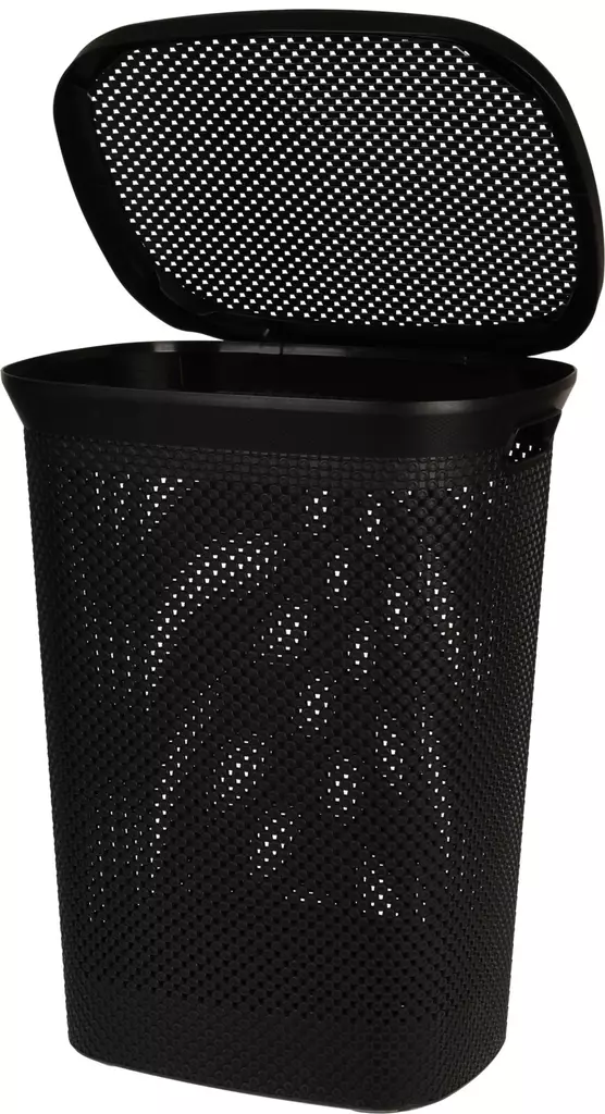 Pyykkikori kannella 60 litraa musta - Laatikot ja korit - 8720573156745 - 1