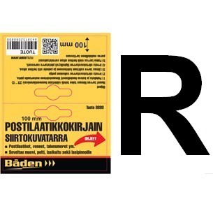 Tarrakirjain R 100 mm - Postilaatikot ja numerot - 6438152088555 - 1