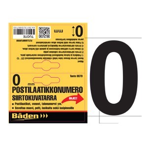 Tarranumero nolla 50 mm - Postilaatikot ja numerot - 6438152088845 - 1