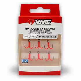 VMC 4551 UV Orange Round 1X Strong #4 X6 - Täkykalastus - 3359220260075 - 1