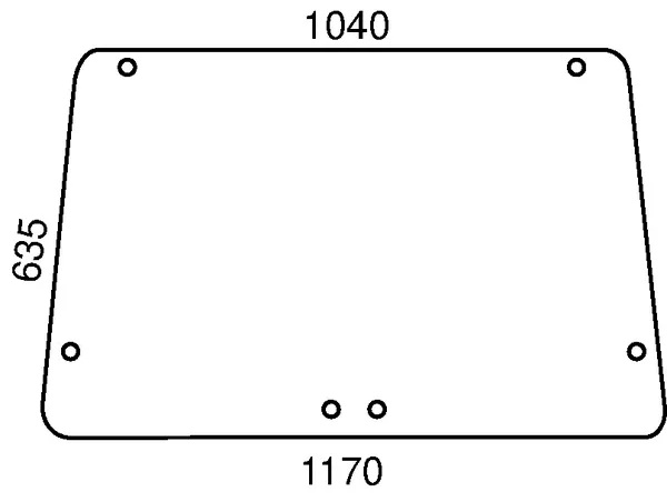 Takalasi, ylempi (Case IH 3125412R1) - Ohjaamon lasit - 3660980006125 - 1