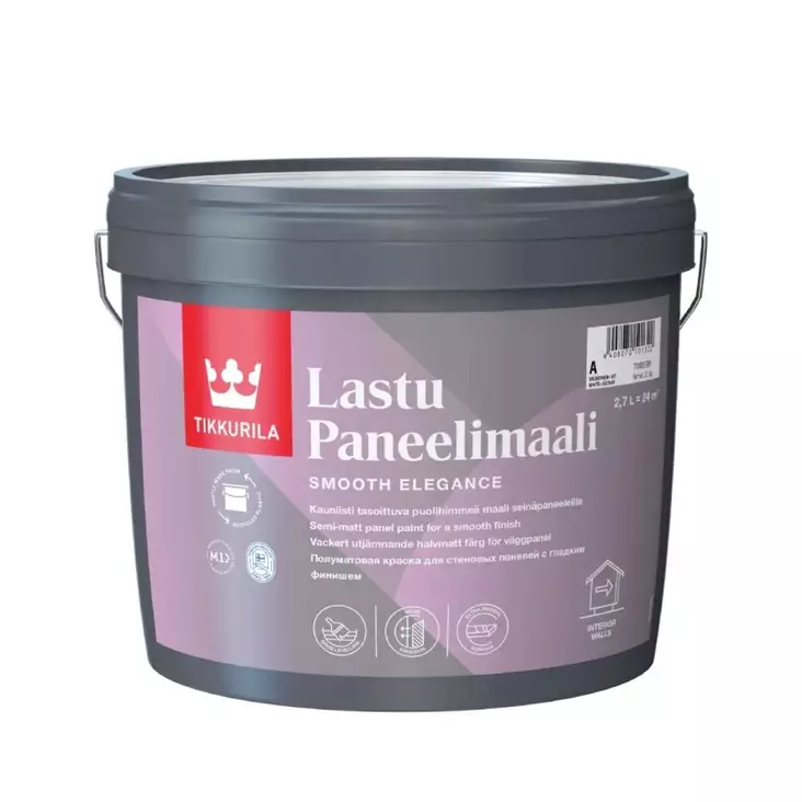 Tikkurila Lastu Paneelimaali valkoinen, sävytettävissä - Sisämaalit - 6408070101315 - 1