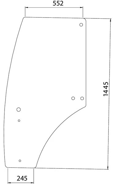 Ovilasi, oikea (JD R198625) - Ohjaamon lasit - 8716106798735 - 1