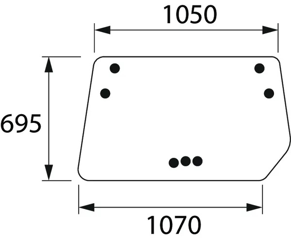 Takalasi, ylempi (Deutz-Fahr 04352384) - Ohjaamon lasit - 8719774669345 - 1
