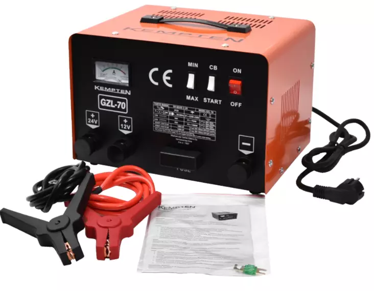 Kempten Akkuvaraaja 12V / 24V + apukäynnistin 180A - Invertterit, laturit - 6438152086865 - 1