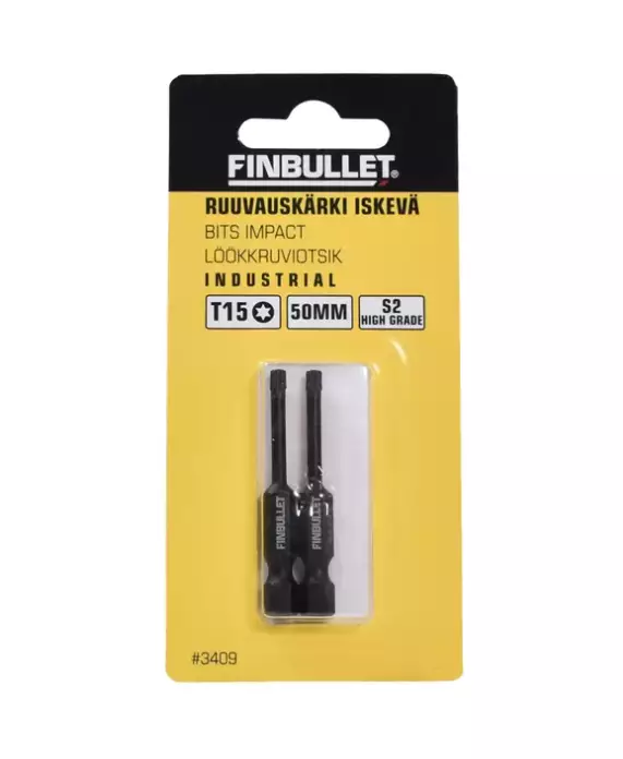 Konekärki iskevä T15*50mm 2kpl - Ruuvauskärjet ja -sarjat - 6438152034095 - 1