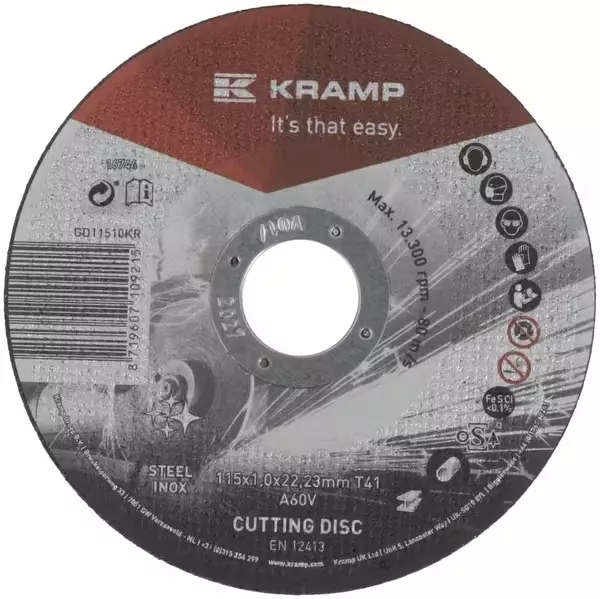 Kramp katkaisulaikka 115 x 1,0 mm - Katkaisulaikat - 8719607109215 - 1