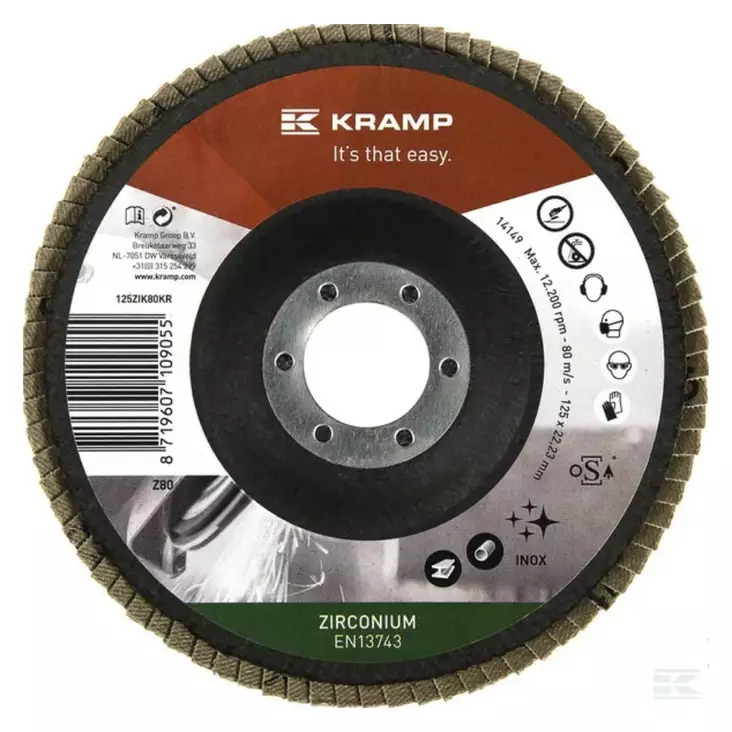 Lamellilaikka Zirkonium 125 mm K80 - Hiomatarvikkeet - 8719607109055 - 1