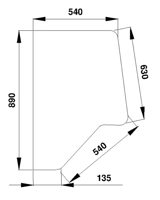 Ovilasi, oikea taempi (Case IH 3233051R1, 3233051R2) - Ohjaamon lasit - 3660980016445 - 1