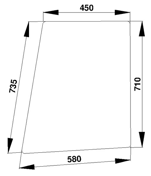 Ovilasi, ylempi (Fendt 178810110030) - Ohjaamon lasit - 3660980020275 - 1