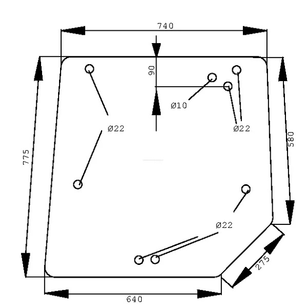 Takalasi, ylempi (MF 3804694M3) - Ohjaamon lasit - 3660980031745 - 1