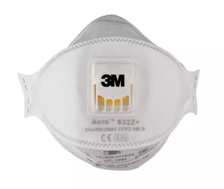 3M Hengityssuojain FFP2 venttiilillä 9322+ 10kpl - Hengityssuojaimet - 04054596922006 - 1