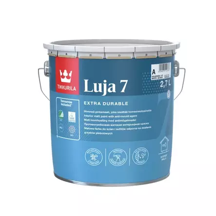 Tikkurila Luja 7 pintamaali valkoinen, sävytettävissä - Sisämaalit - 6408070142356 - 1