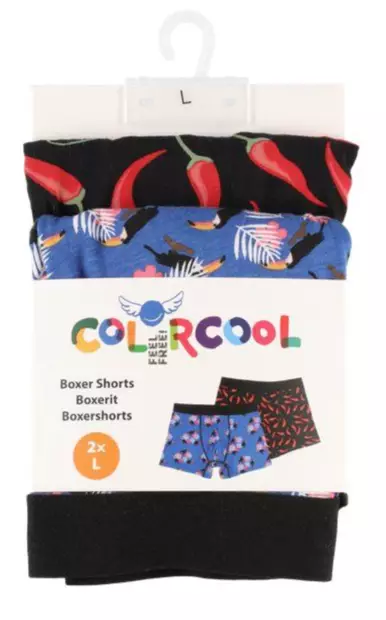 Boxerit Colorcool 2-pack Tukaani/Chili - Retkeilyasusteet - 6410416250366 - 1