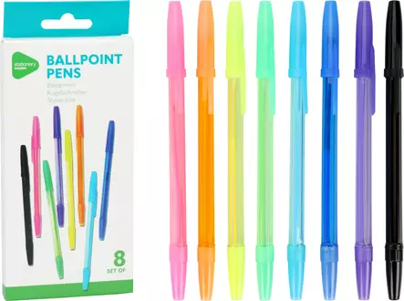 Kuulakärkikynä värikäs 8 kpl/pkt - Toimistotarvikkeet - 8720573581486 - 1