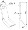 Y-terä 114 x 35 x 5 mm - Niittokoneet - 8719607065566 - 2