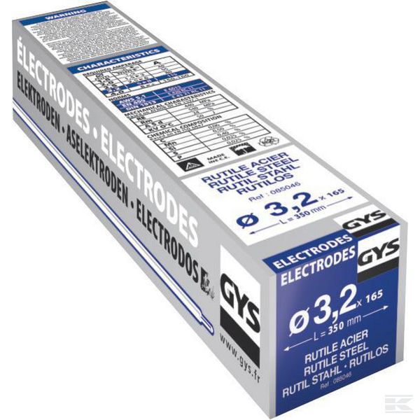 Hitsauspuikko, GYS, yleis (E6013), ø 3,2 x 350 mm, 165 kpl - Hitsauspuikot - 3154020085046 - 1