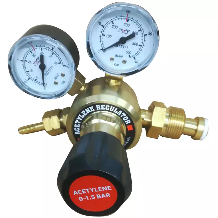 Kaasuvirtausmittari Acetyleeni 2kellolla - Muut hitsaustarvikkeet - 5051388257796 - 1