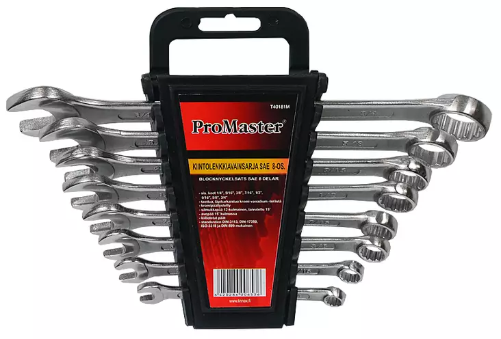 Kiintolenkkiavainsarja 8-os. 1/4"-3/4" - Kiintolenkkiavaimet - 6420286006536 - 1