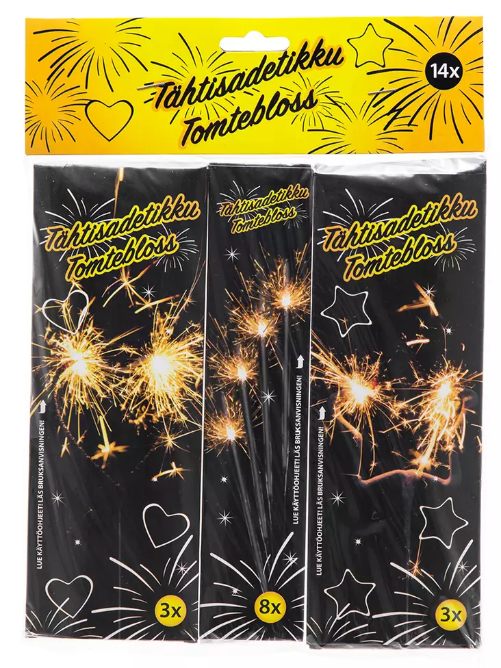 Muoto tähtisadetikku lajitelma 14-os. - Ilotulitteet - 6410412822406 - 1